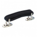 Click to see a larger image of Leather case handle - solid black leather - including end plates