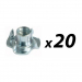 Click to see a larger image of Bag of 20 M6 Tee Nut (teenut)
