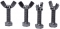 SoundLab Set of 4 Silver Butterfly Nuts and Bolts