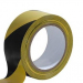 Click to see a larger image of Black & Yellow Adhesive PVC Hazard Tape 33M 50mm Roll