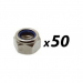 Click to see a larger image of 50 Pack of Tuff Cab M6 Nylon Insert Self Locking Nut