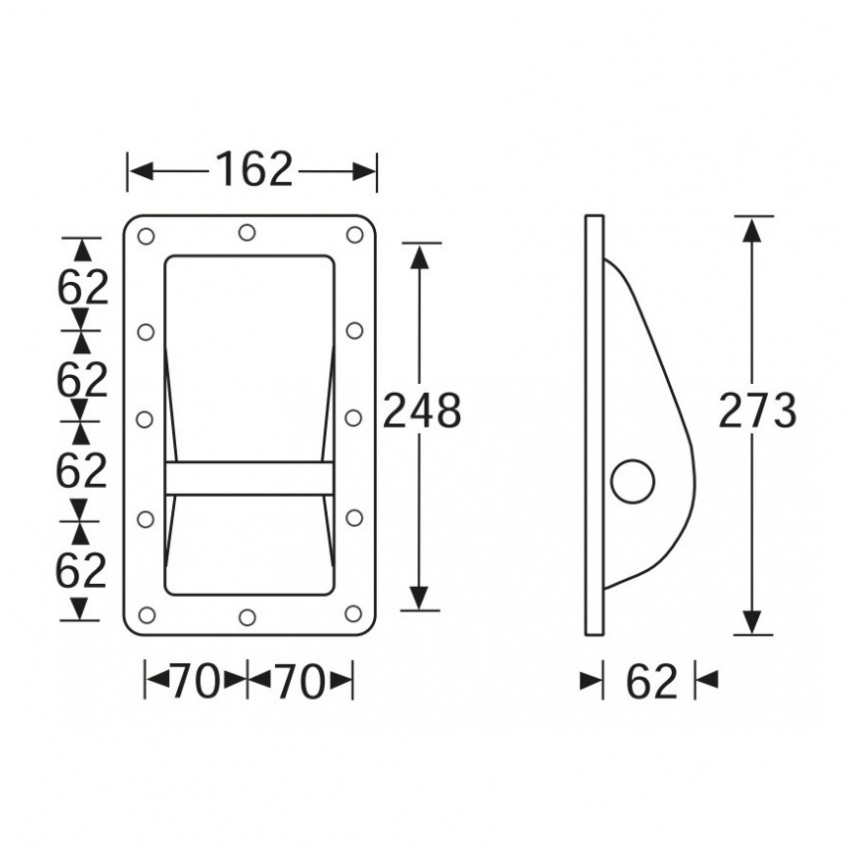 Large heavy duty speaker steel bar handle