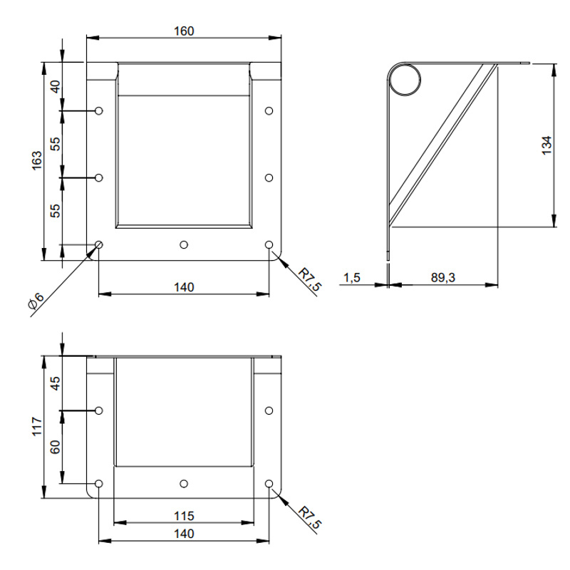 Speaker Bar Handle - Top edge mounting