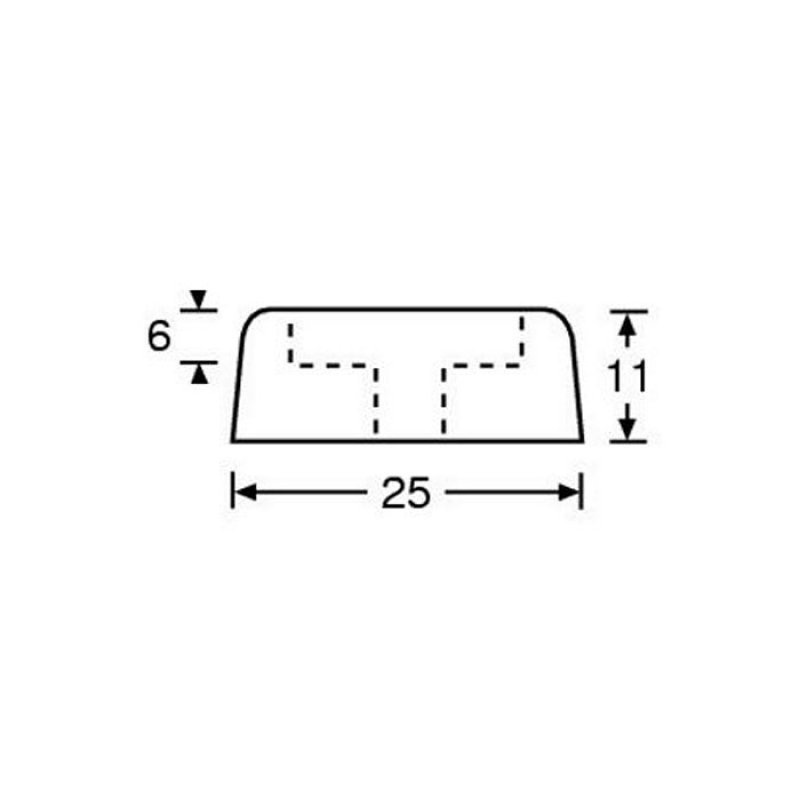 Case/Speaker Cabinet Foot 25 x 11 mm