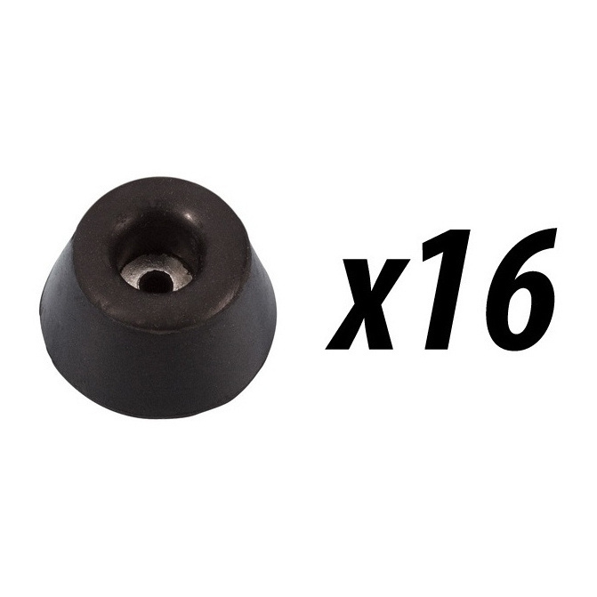 Pack of 16 Conical Rubber feet (30mm x 15mm)