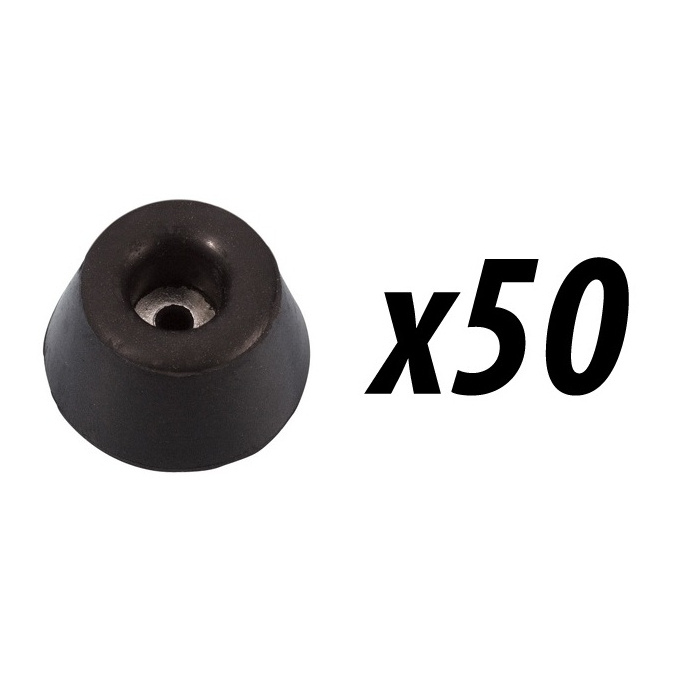 Pack of 50 Conical Rubber feet (30mm x 15mm)