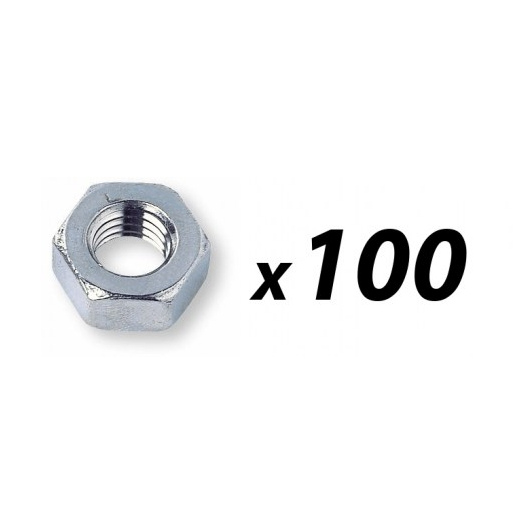Pack of 100 Nut M6 - plated 