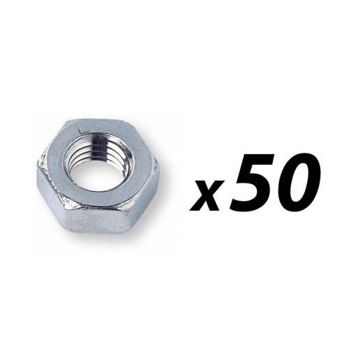 Pack of 50 Nut M6 - plated 