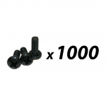 Pack of 1000 Screw M6 x 16mm pan pozi black