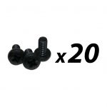 Pack of 20 Screw M6 x 12mm pan pozi black