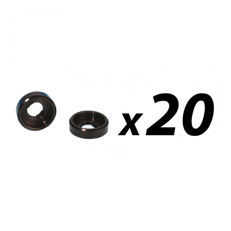 Pack of 20 M6 Black Nylon Cup Washer for Rack Screws