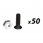 Pack of 50 Screw M3 x 10mm for XLR fixing - Black, single
