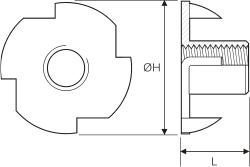 Tuff Cab M4 Tee Nut (teenut)