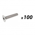 Pack of 100 M6 x 30mm Countersunk Hex Head Screw/Bolt ZINC