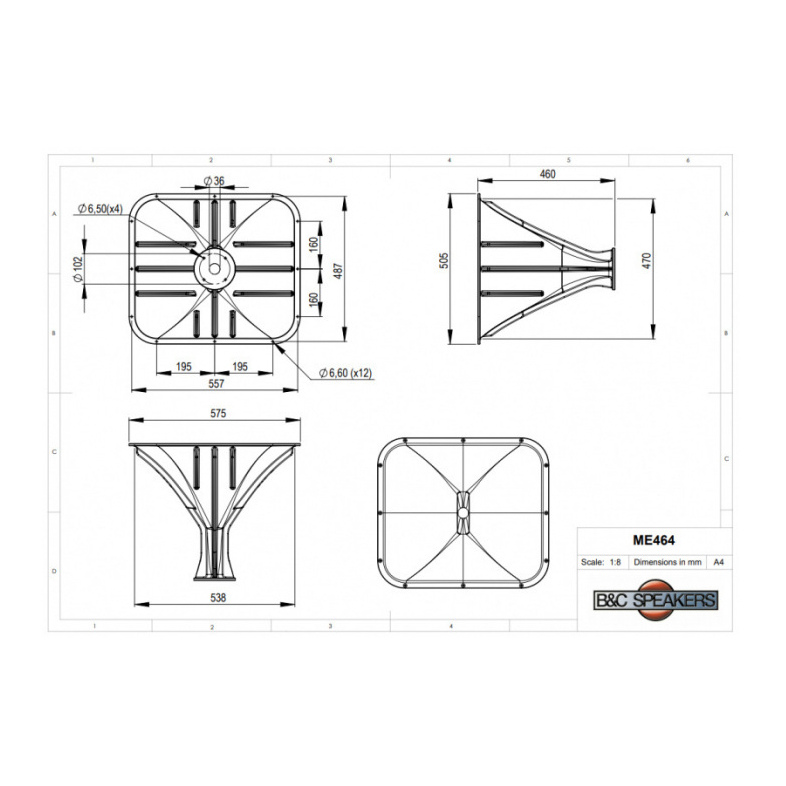 B&C ME464 1.4 inch Bolt On Horn Flare for DCX464