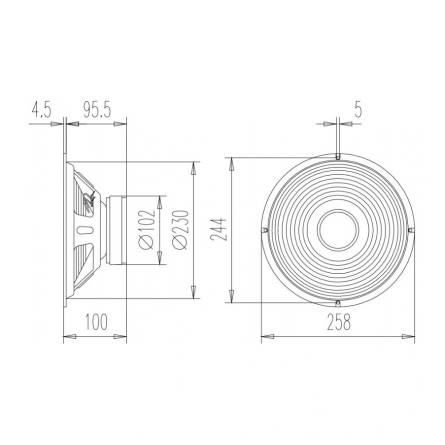 Beyma 10AG/N - 10 inch 100W 8 Ohm Loudspeaker