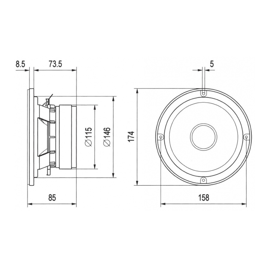 Beyma 6MI90 - 6 inch 125W 8 Ohm