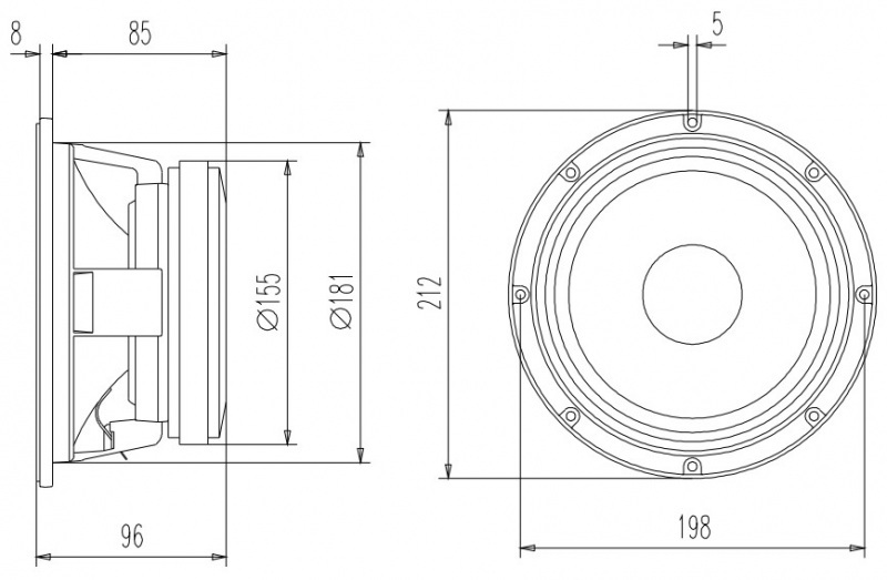 Beyma 8G40 - 8 inch 250W 8 Ohm