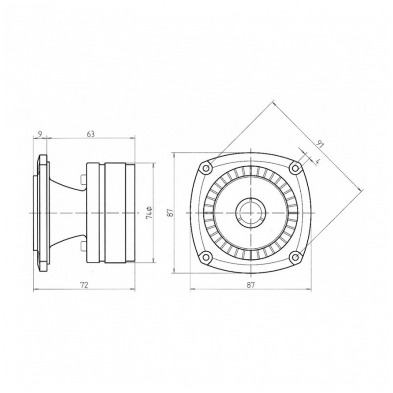 Beyma CP12N 15W 8 Ohm Bullet Compression Tweeter