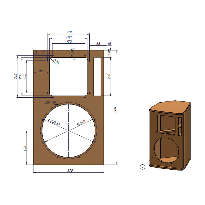 Beyma FR-12WR Design Plans for Full Range  2 -way Speaker with 12 inch woofer