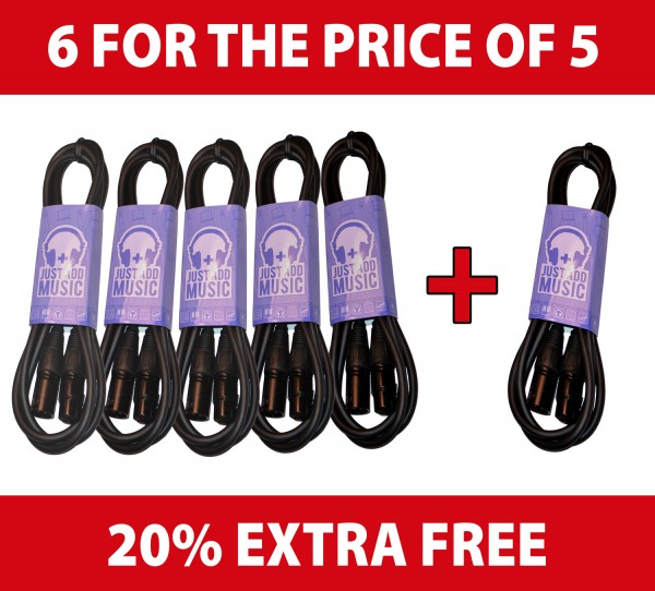 Value Pack - 6 for the price of 5 - JAM XLR 0.5m Cables