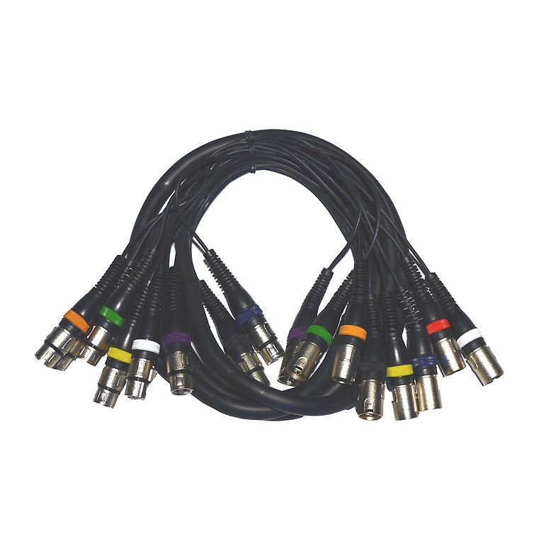 8 Way Balanced Multicore Male to Female XLR Loom 10m