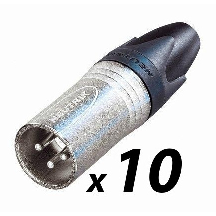 10 Pack of Neutrik NC3MXX 3-pin male XLR plug