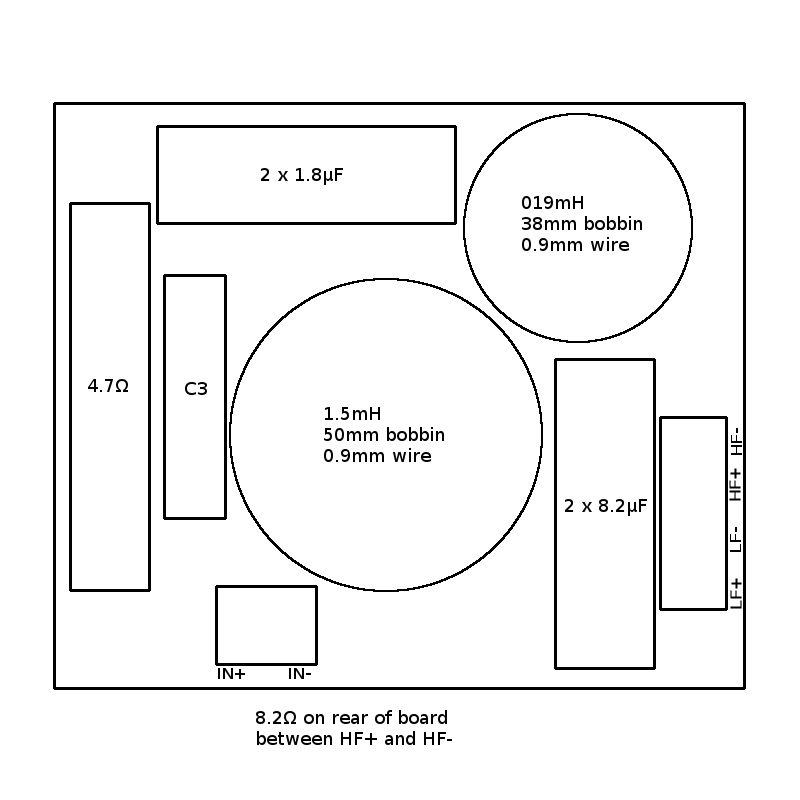 Convair Crossover for  8 inch co-axial speaker