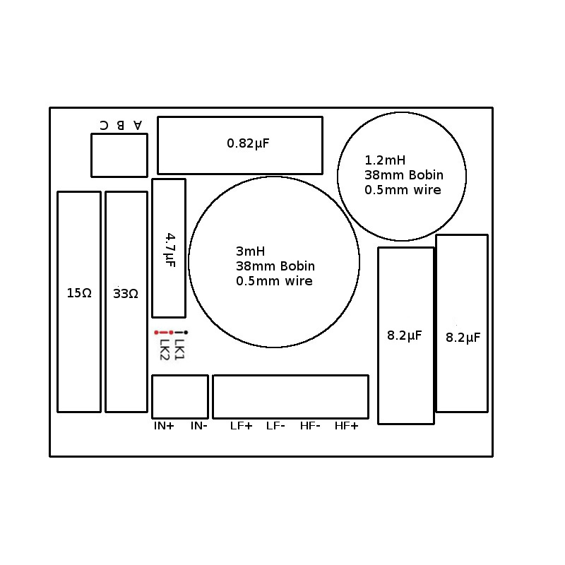 2-way Crossover for B&C 4CXN36 Co-Axial 4 inch