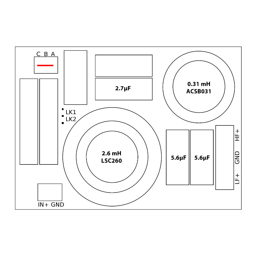 2-way Crossover for B&C 12NDL76 and B&C DE14TN