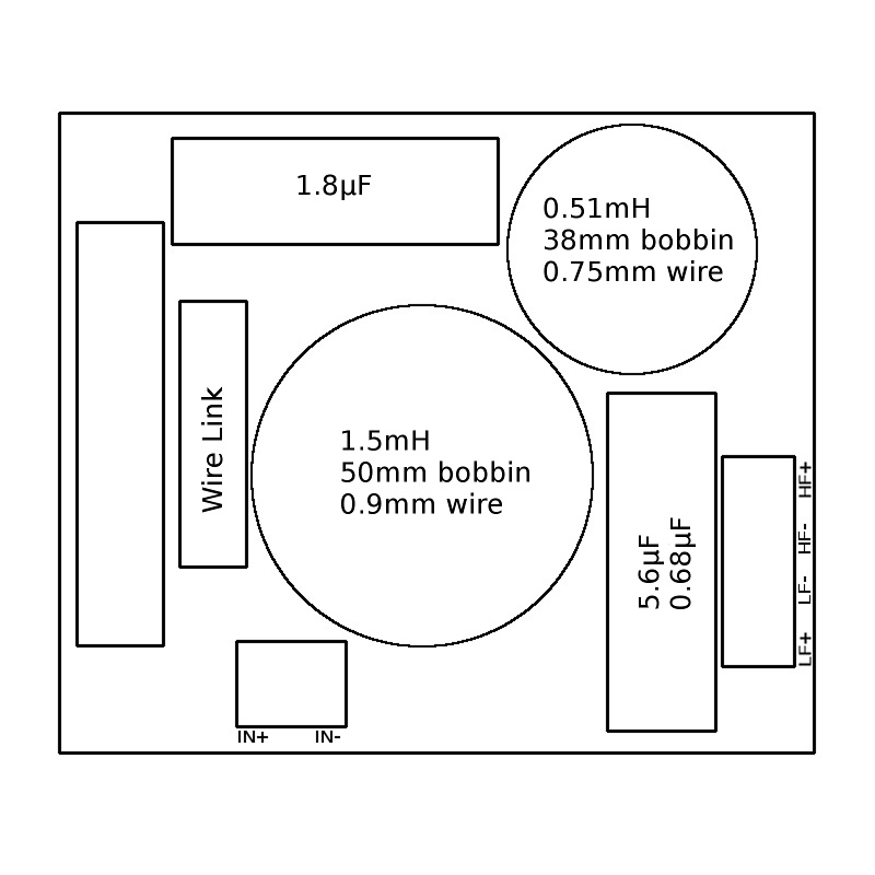 2-way crossover for B&C 8NDL51 and B&C DE12TC