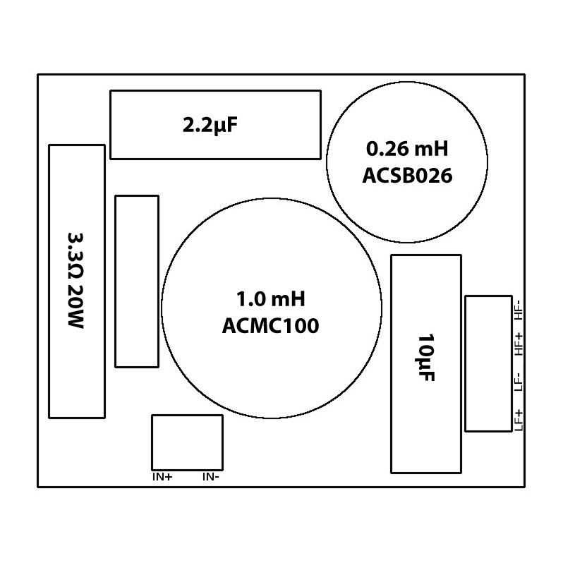 2 way crossover for 8HX200 8 inch Coaxial