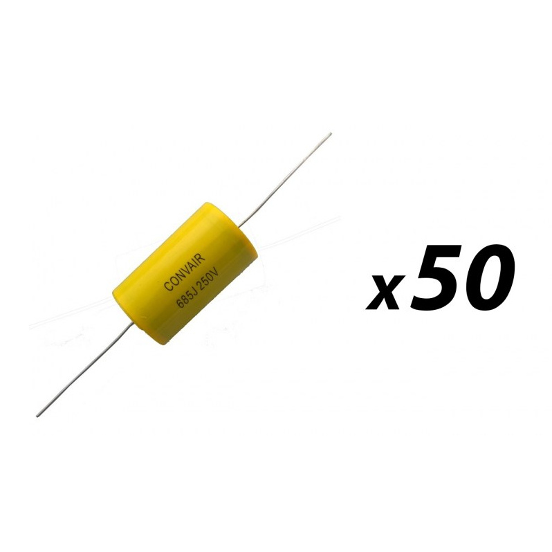 50 Pack of Crossover Capacitor Polypropylene 6.8uF