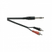 Click to see a larger image of Black Screened 6.35 mm Stereo Jack Plug to 2x Phono Plugs