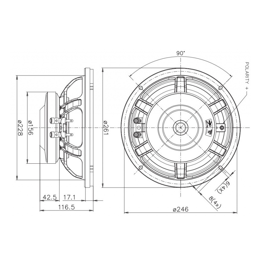 Faital Pro 10RS350 - 10 inch 300W 8 Ohm Loudspeaker