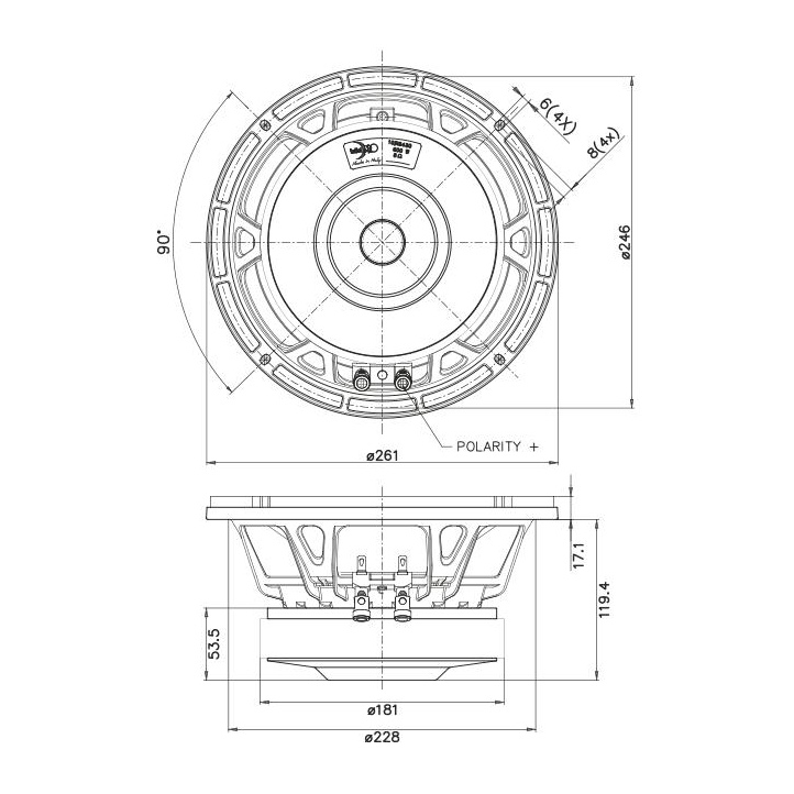 Faital Pro 10RS430 400W 8 Ohm Loudspeaker Driver