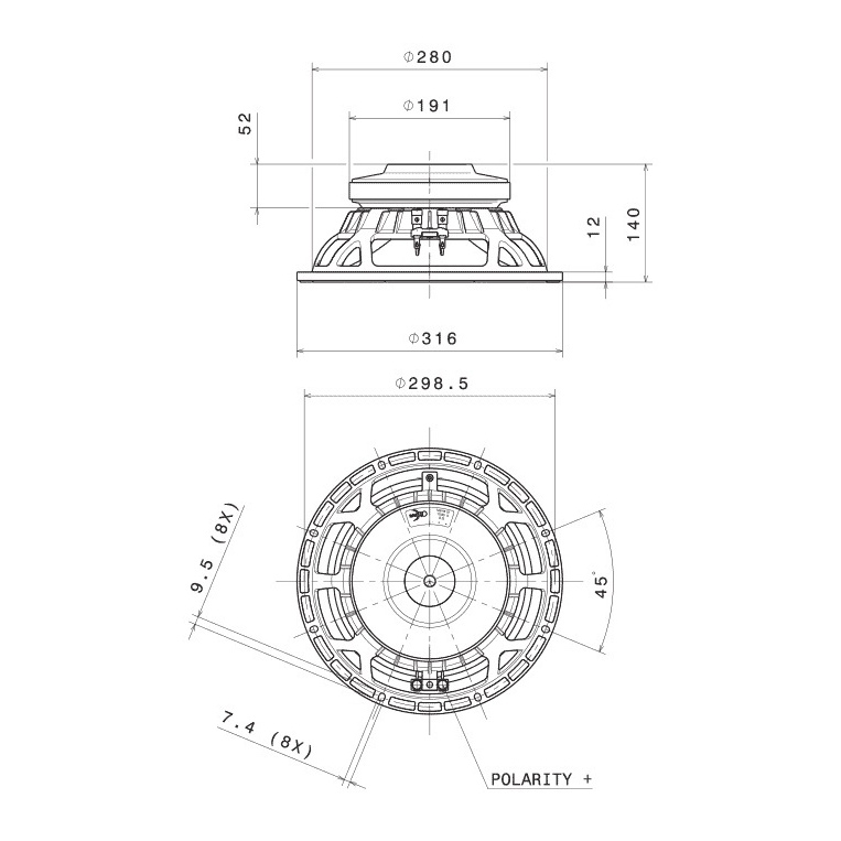 Faital Pro 12FH510 - 12 inch 500W 8 Ohm Loudspeaker