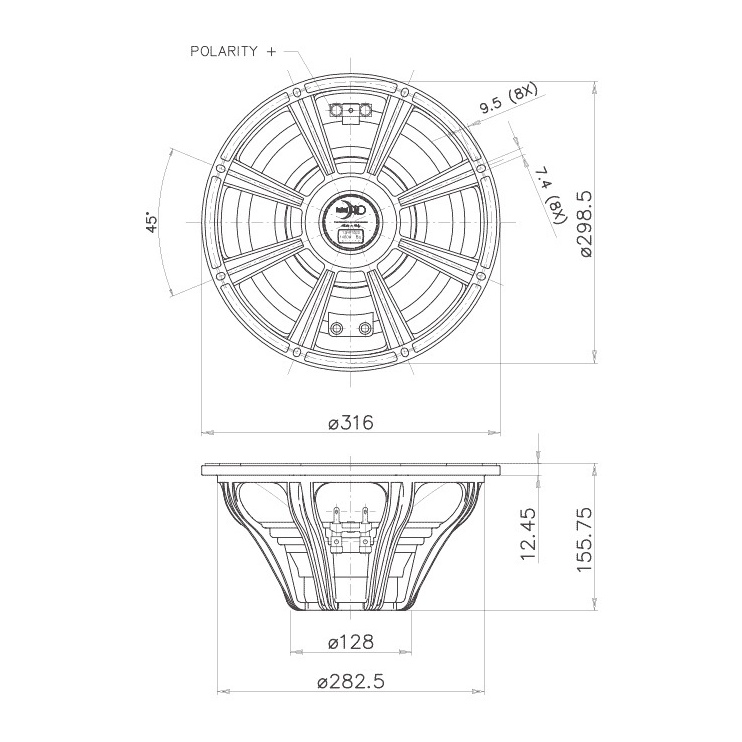 Faital Pro 12HP1020 - 12 inch 700W 8 Ohm Loudspeaker