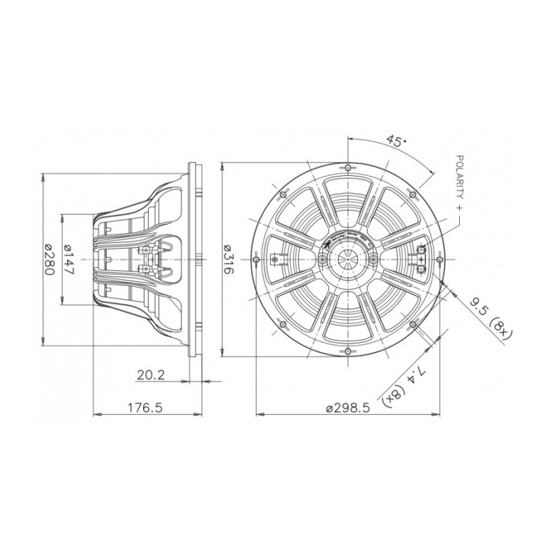 Faital Pro 12RS1066 - 12 inch 1000W 8 Ohm Loudspeaker