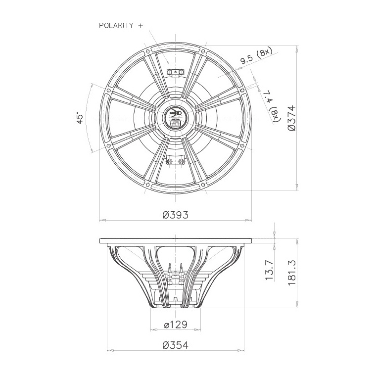 Faital Pro 15FH520 - 15 inch 600W 16 Ohm Loudspeaker