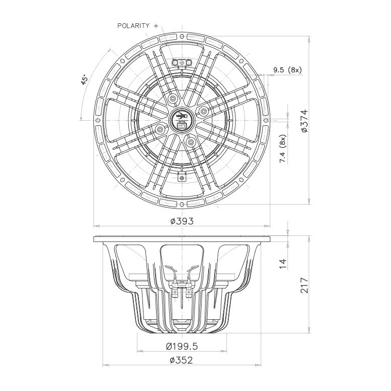 Faital Pro 15XL1400 - 15 inch 1400W 8 Ohm Loudspeaker