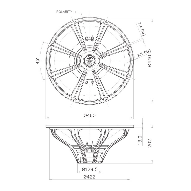 Faital Pro 18FH500 - 18 inch 600W 8 Ohm Loudspeaker