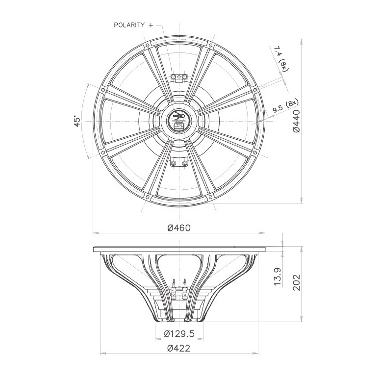 Faital Pro 18FH500 - 18 inch 600W 8 Ohm Loudspeaker