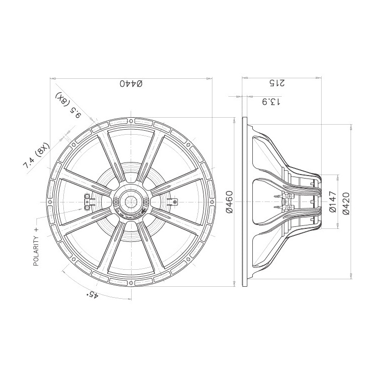 Faital Pro 18HP1060 - 18 inch 1200W 4 Ohm Loudspeaker