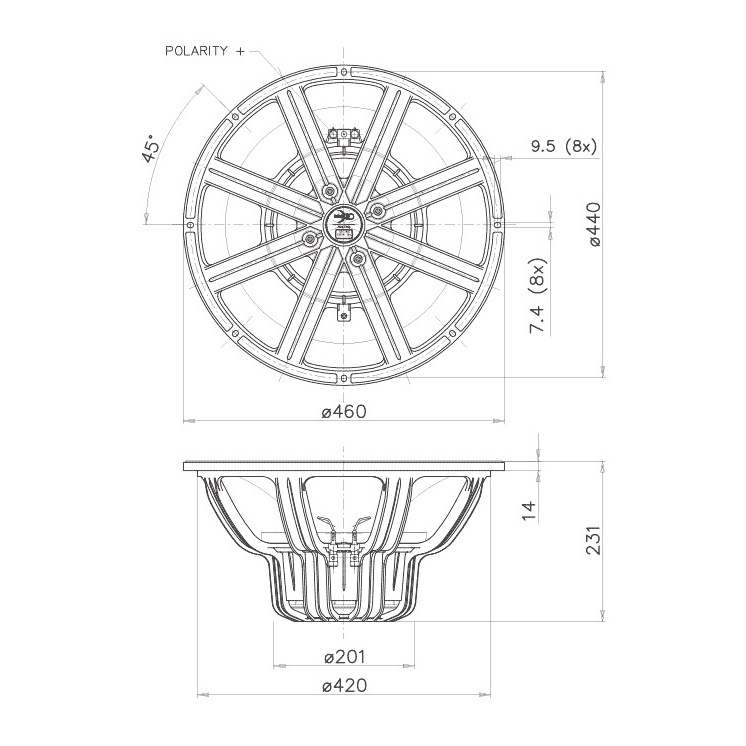 Faital Pro 18XL1600 - 18 inch 1600W 4 Ohm Loudspeaker