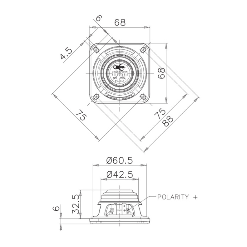 Faital Pro 2FE24 2.5 inch 20W 8 Ohm Loudspeaker