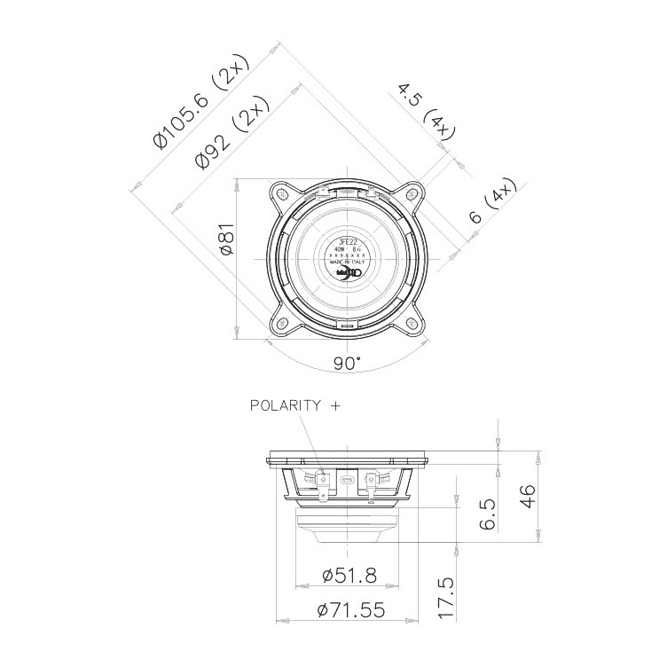 Faital Pro 3FE22 - 3 inch 20W 16 Ohm Loudspeaker