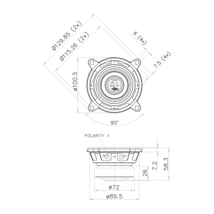 Faital Pro 4FE35 - 4 inch 30W 16 Ohm Loudspeaker