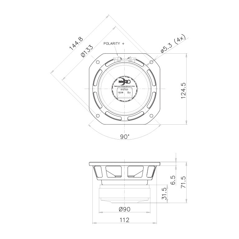 Faital Pro 5FE100 - 5 inch 80W 4 Ohm Loudspeaker