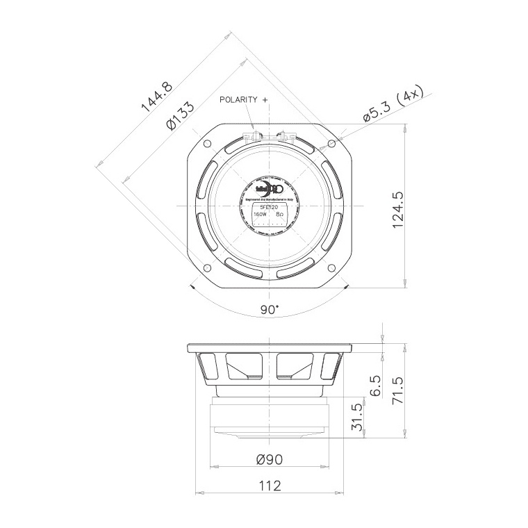 Faital Pro 5FE120 - 5 inch 80W 4 Ohm Loudspeaker